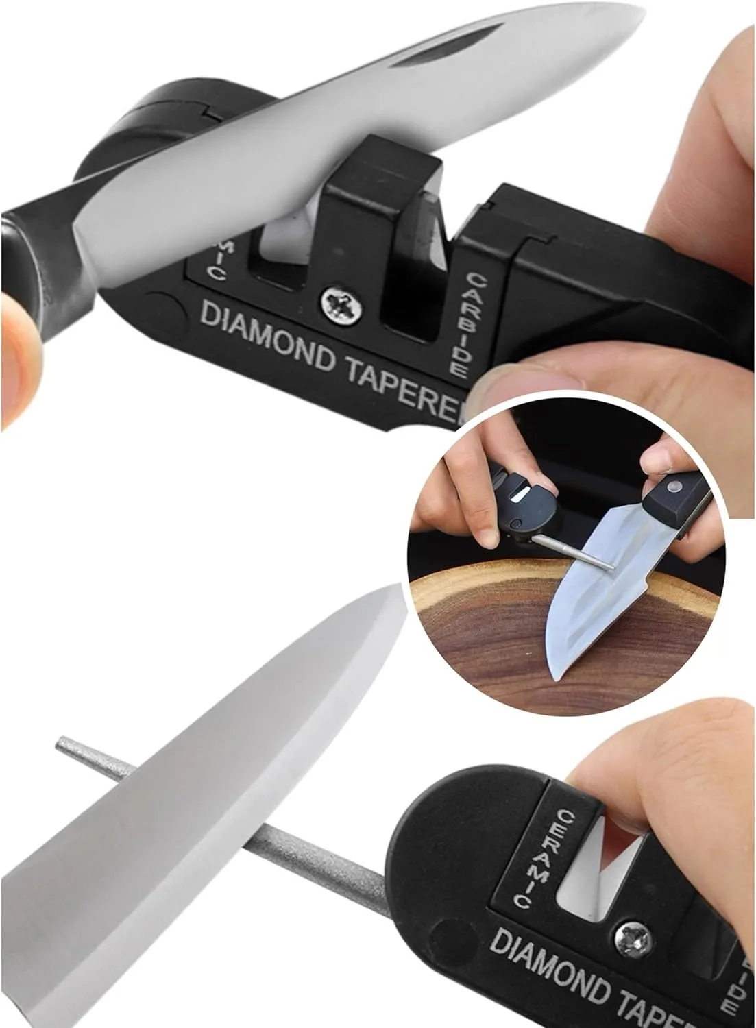 1pc 4-in-1 Portable Foldable Sharpening Tool Multi-functional Outdoor Tungsten Steel Sharpen tool, sharpening Stick, Sharpener