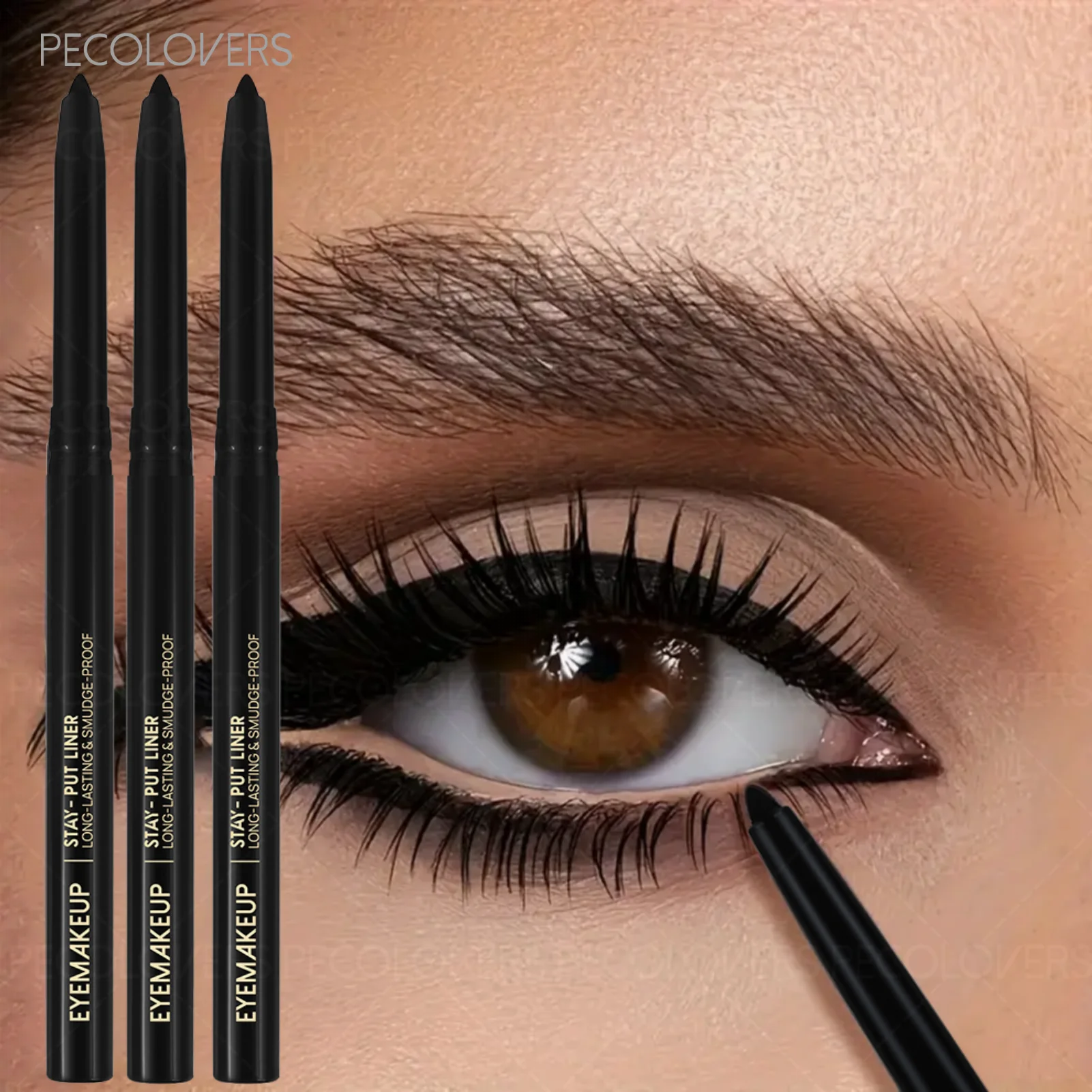 1 ensemble de 3 stylos Eyeliner lisses et mats en Gel noir, crayon Eyeliner Ultra-fin, pour tous les Types, facile à glisser, maquillage pour les yeux audacieux