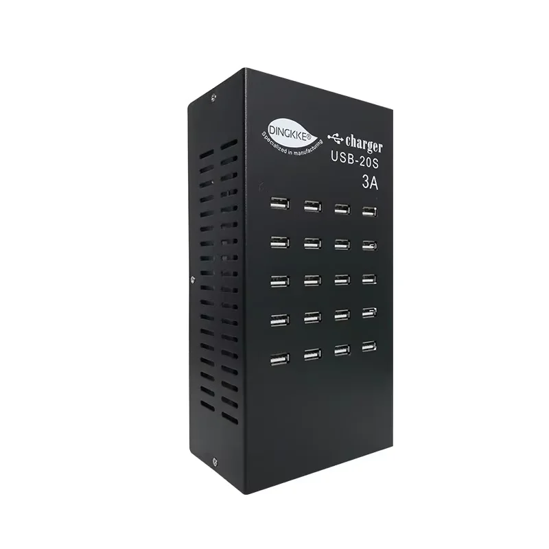 300W 20 Ports Fast Charging Universal Multi-Port USB Charger Desktop Smart Safe Station Factory Direct Sale