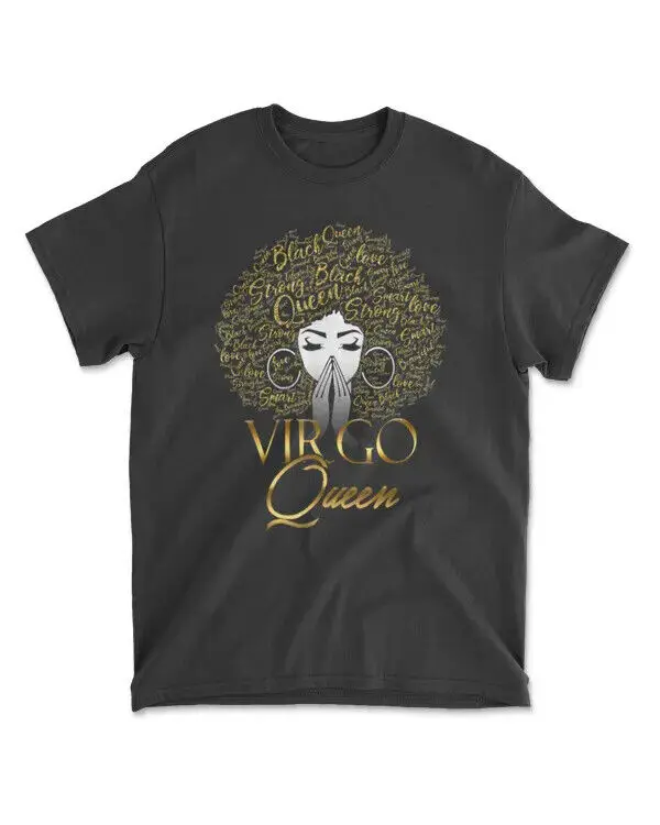 Black Queen Typography Natural Hair Virgo Birthday 2021 T-Shirt - Men's Standard