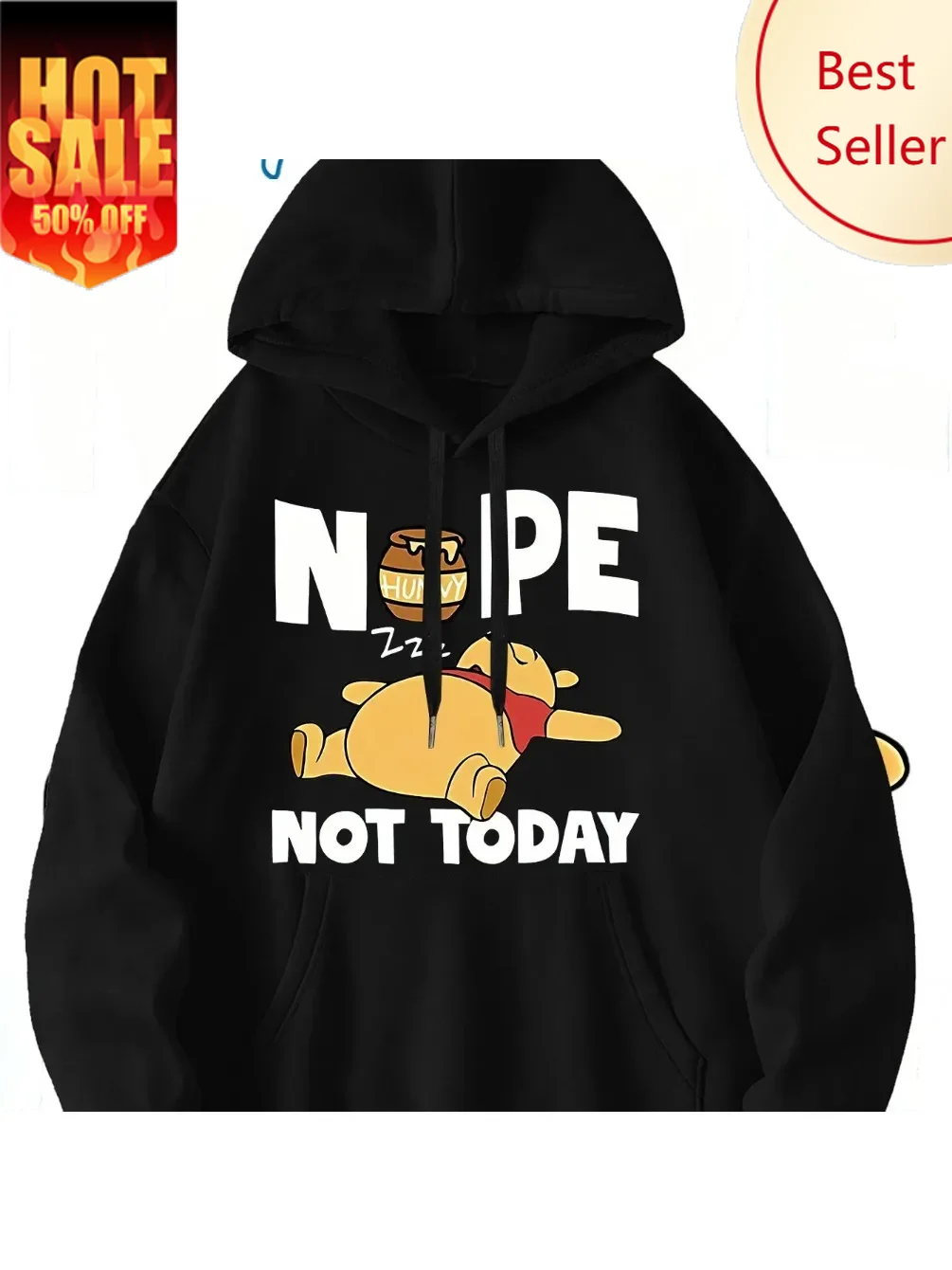 

New Disney Retro Winnie The Pooh Pattern Men's Hoodie Autumn Winter Casual Unisex Pullover Sweatshirt Tracksuit Clothing Hoody