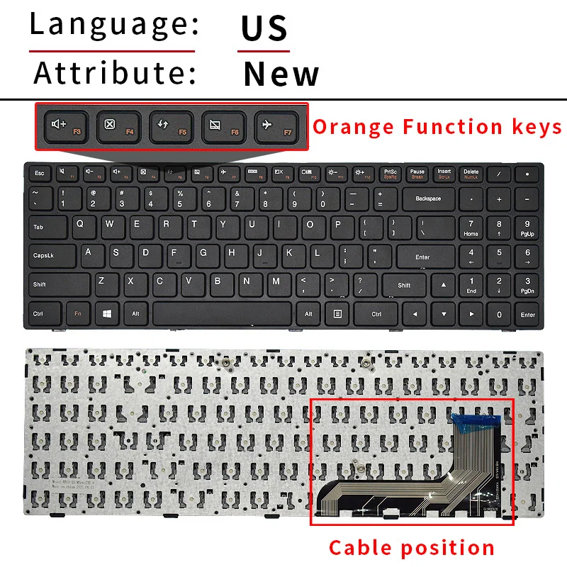 Teclado portátil para LENOVO Ideapad/TIANYI 15ibd 100-15 100-15IBY 100-15IBD 300-15 B50-10 serie RU