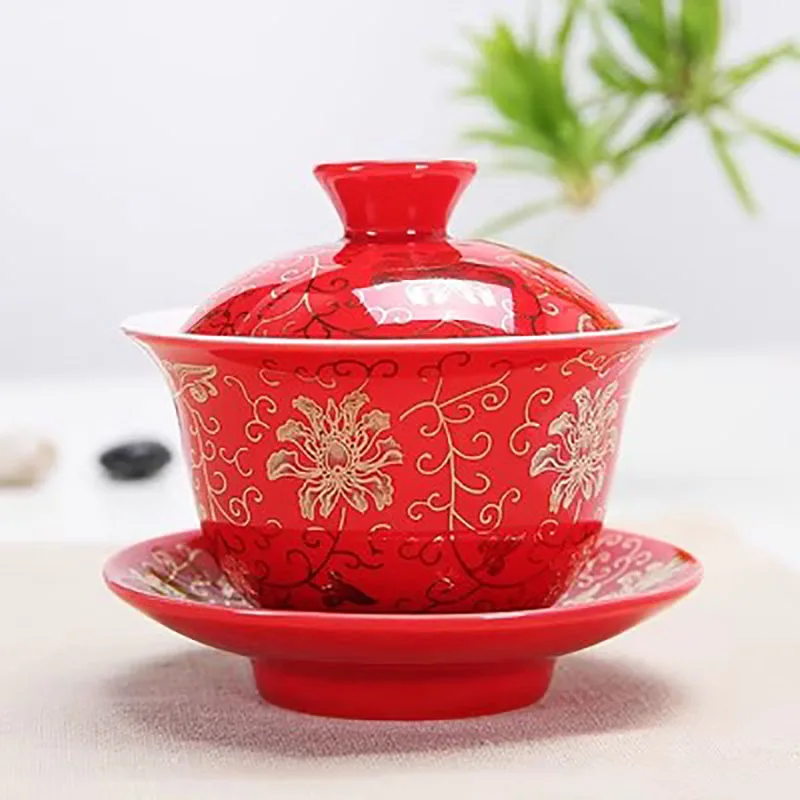 Dragon and Phoenix wedding tea cup, tea bowl, cover Bowl, Dragon and Phoenix