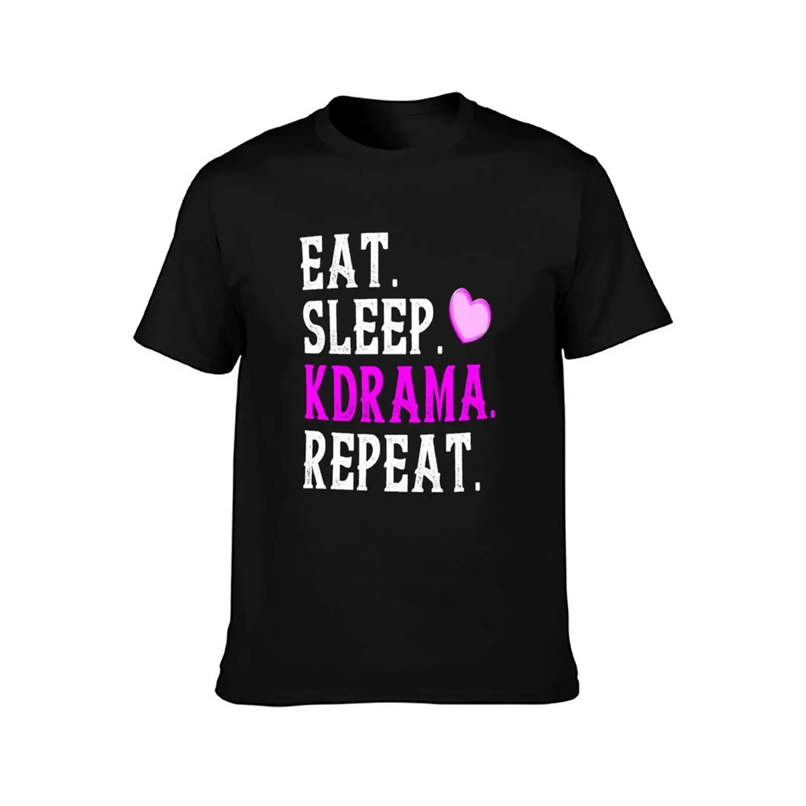 K-drama Fan - Eat Sleep Kdrama Repeat T-Shirt, Summer Casual Cotton Tee, Oversized Streetwear Tops, Vintage Graphic Print