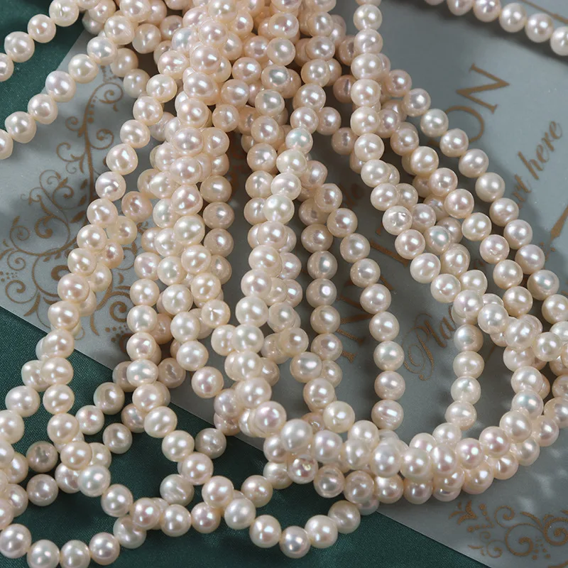 Cultured 5.5-6mm Freshwater Pearl loose beads strand material for bracelet DIY jewelry making wholesale