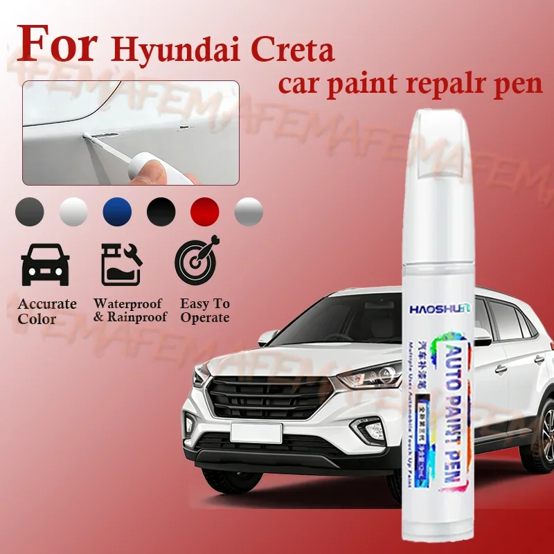Ручка-корректор для ремонта краски Hyundai Creta 2000-2025 MC RB HY XP, средство для удаления царапин, аксессуары для авто, черный, белый, синий, серебристый