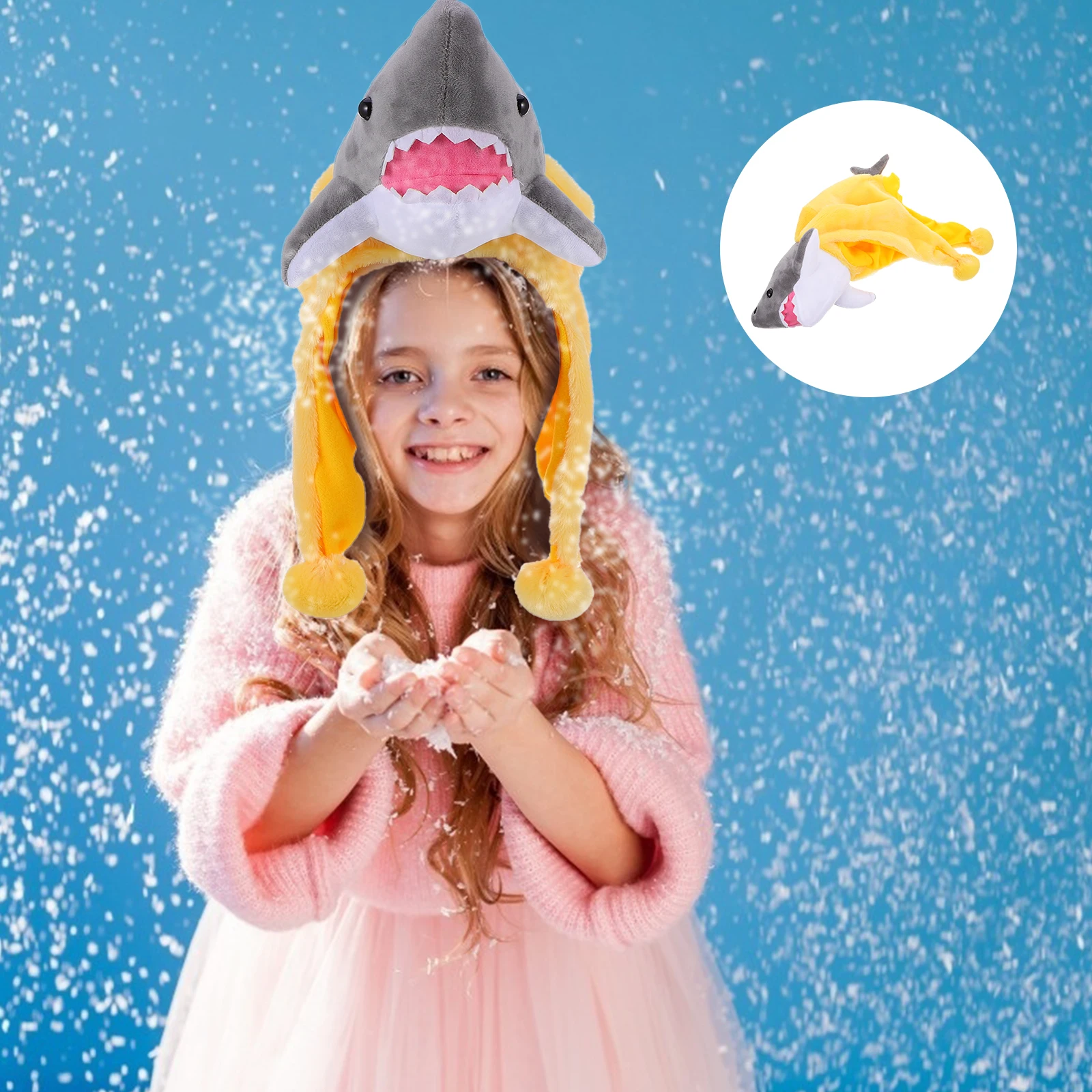 

1Pcs Adjustable Shark Shape Hood Warm Hat Party Photo Prop Cartoon Shark Headgear Cosplay Costume Funny Headcover