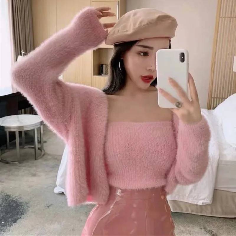 Sets Women Solid Various Colors Chic Sexy All Match Sweet Ins Daily New Spring Gentle Ladies Temperament Vintage Harajuku Trendy