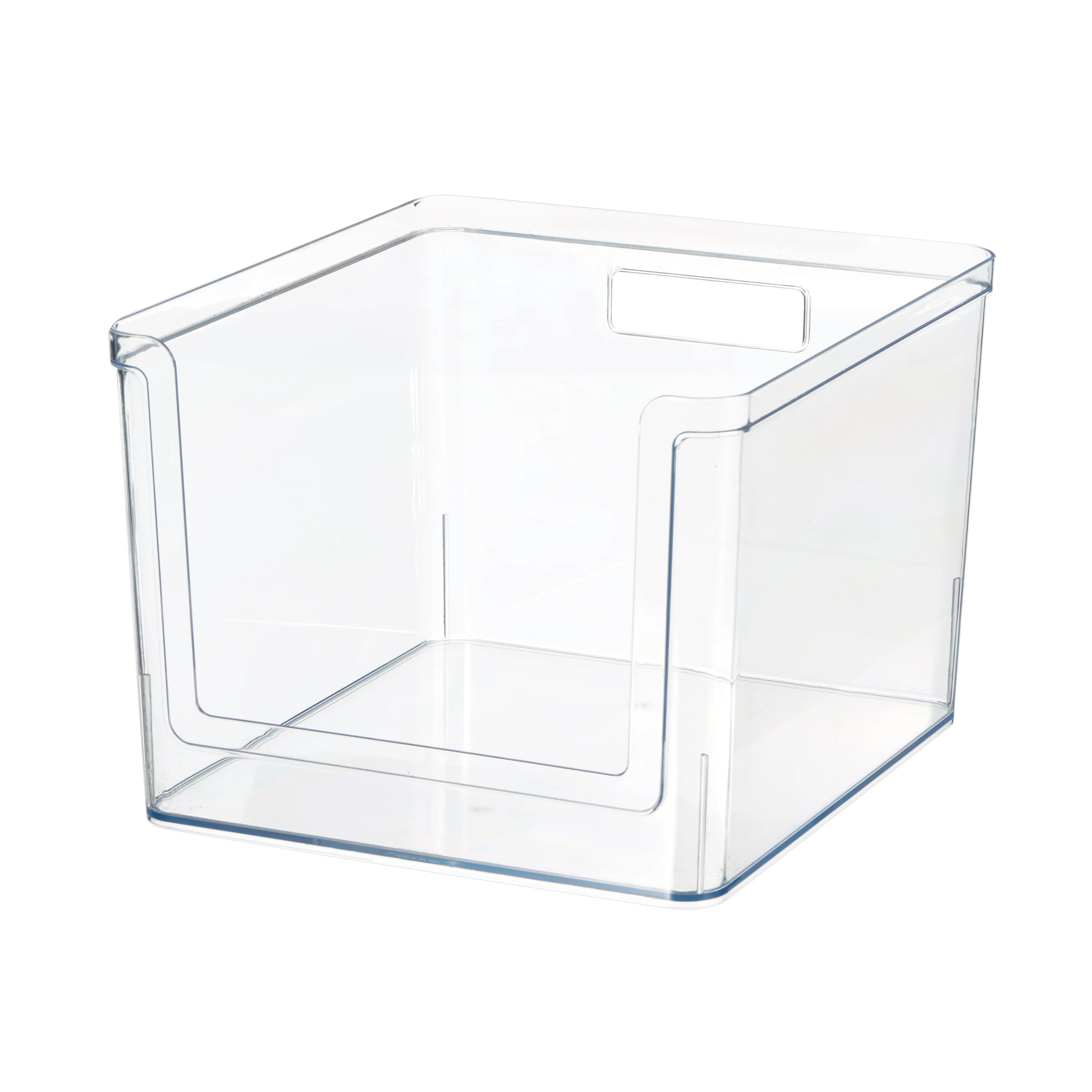 

Extra Large Deep Open-Front Pantry Organizer Bin, Clear Plastic, 12” x 10.5” x 8.0”