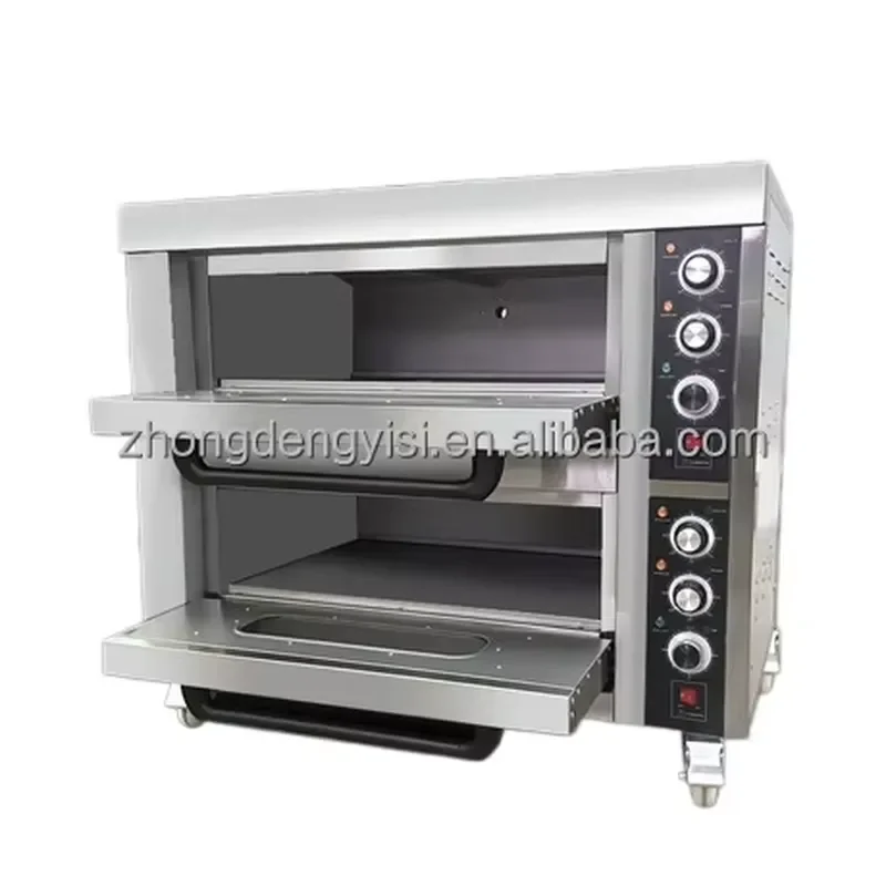 Commercial Stainless Steel Electric Pizza Oven Single Double Deck Bread Baking Machine Small Mini Countertop Oven for