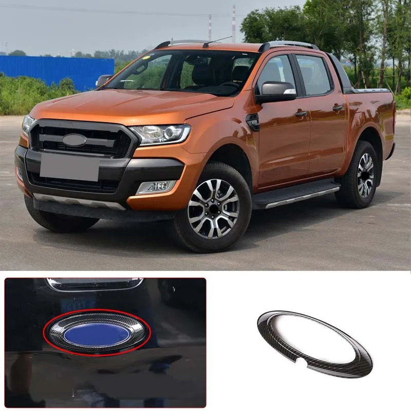 

Для 2015-2022 Ford Ranger Wildtrak ABS карбоновая задняя дверь автомобиля значок кольцо эмблема декоративная наклейка автомобильные Внешние части