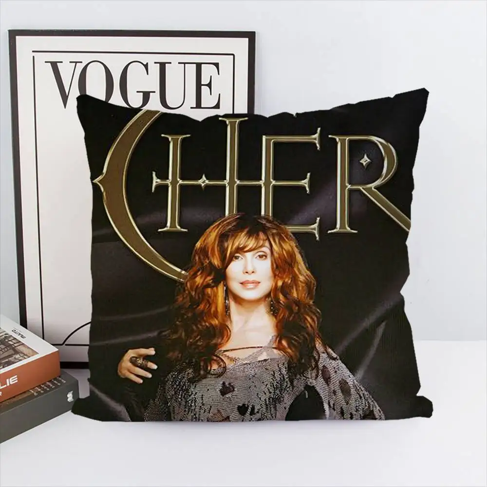 

Наволочка Singer Cher с двусторонним принтом, чехол для подушки 45x45, декоративные подушки, диван, домашний декор, мягкая наволочка