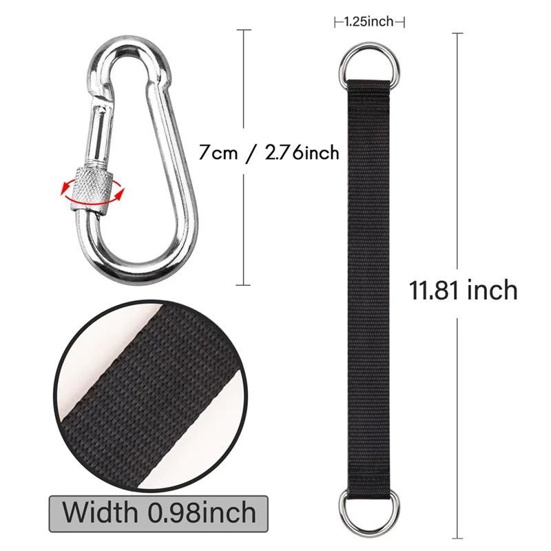 4 قطع من أشرطة أرجوحة الشجرة الخارجية مع 4 حلقات تسلق، مجموعة تعليق أرجوحة الشجرة للأطفال والأطفال #6