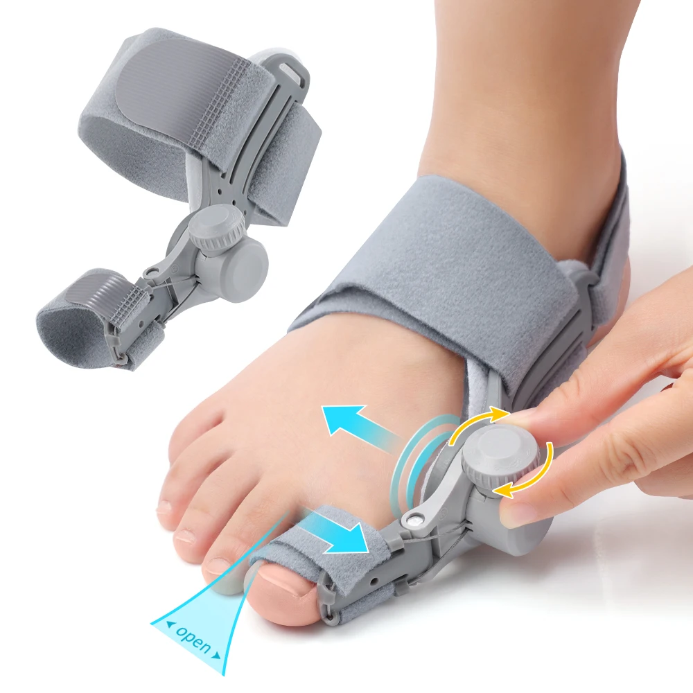 Adjustable Toe Corrector Unisex Bunion Foot Hallux Valgus Braces Rotatable Toe Separator Straightener for Left and Right Foot