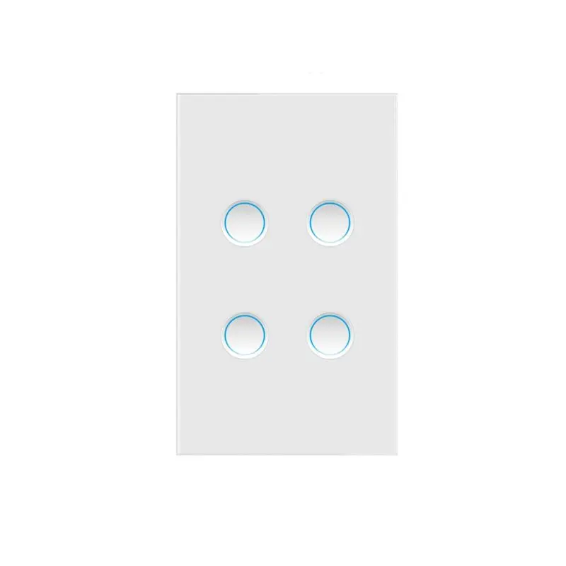 Neutral Wire Tuya Matter Smart Light Switch Wifi Concave Glass For Alexa Google Home Homekit Smartthings US Standard 4