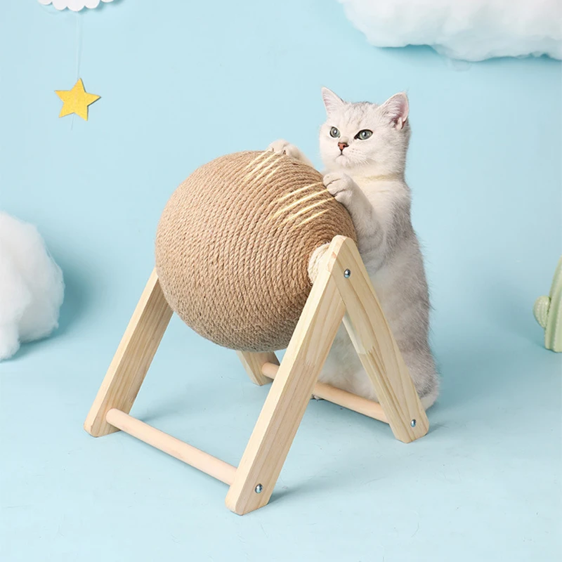 Cat Scratch Ball Cats Toy Sisal Cat Scratcher With Ball Stand Wear-Resistant Toys for Cats Grinding Paws Relax Protect Furniture