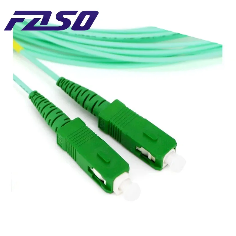 Imagem -03 - Francês Telecom Padrão Jarretiere Sc-sc Apc sm G657a2 sx Núcleo 1.6 mm Diâmetro 3.5 Metro Comprimento Fibra Óptica Patch Cord Aqua