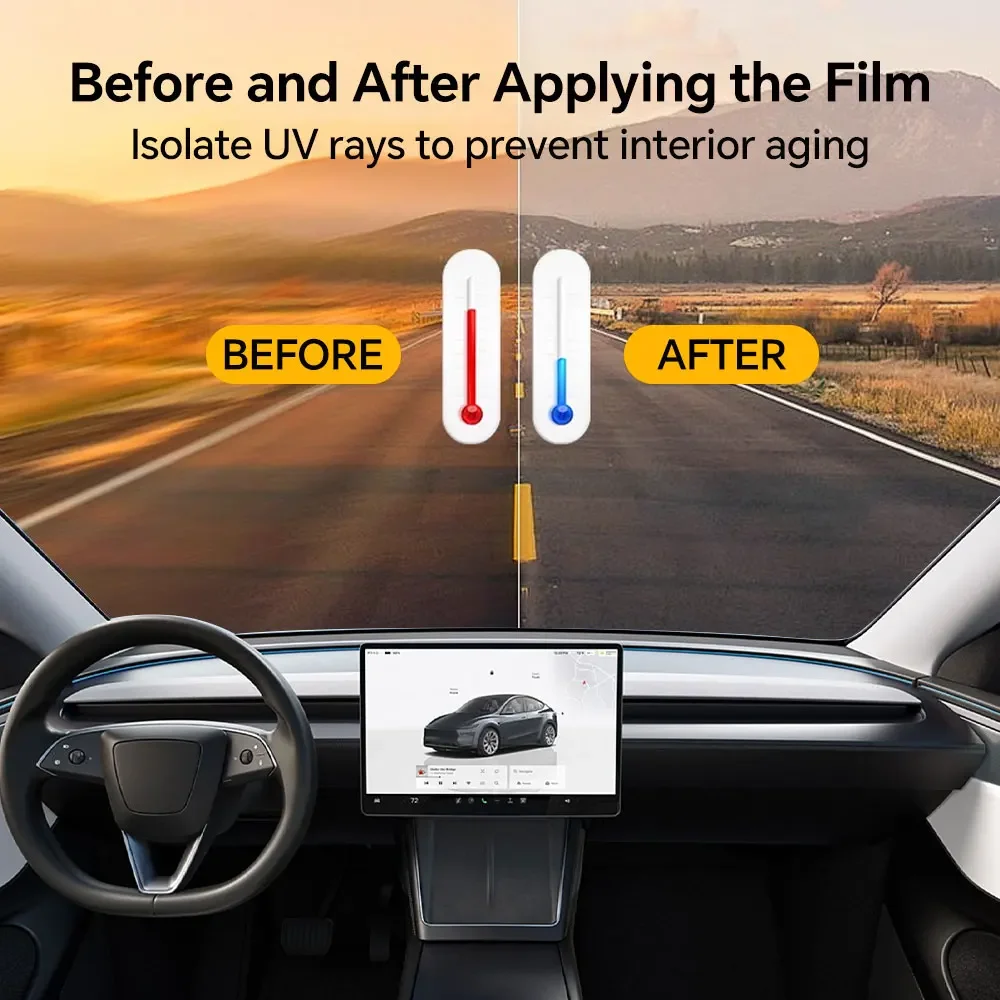 Pre-cut Car Window Glass Privacy Tint Protective Film For Tesla Model Y Juniper 2025 2026 Heat Resistant 99% UV High Quality Bra view 2