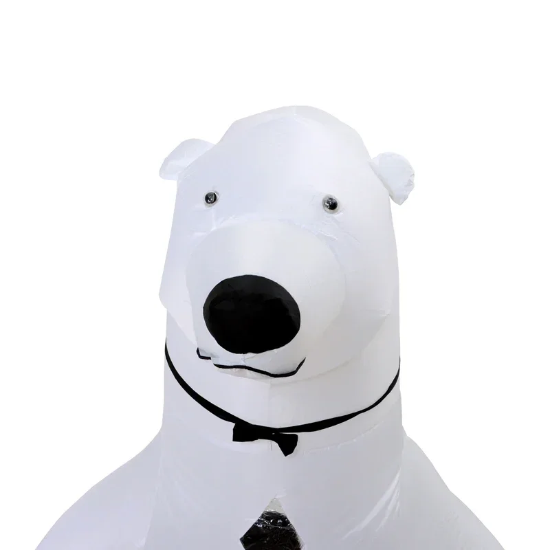 Adult White Polar Bear Shape Inflatable Costume Full Body Blow Up Costumes Fancy Dress  For Halloween Cosplay Party Dropship