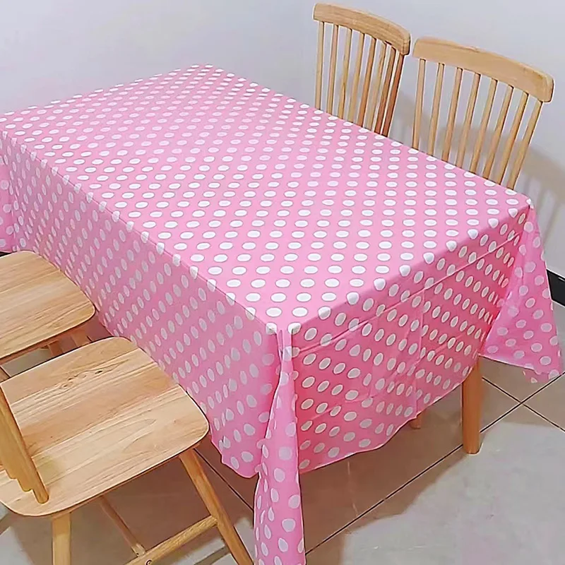 Rectangle Tablecloth Wave Point Printed Table Cover Waterproof Scaldproof Picnic Cloth Wedding Birthday Party Kitchen Home Decor