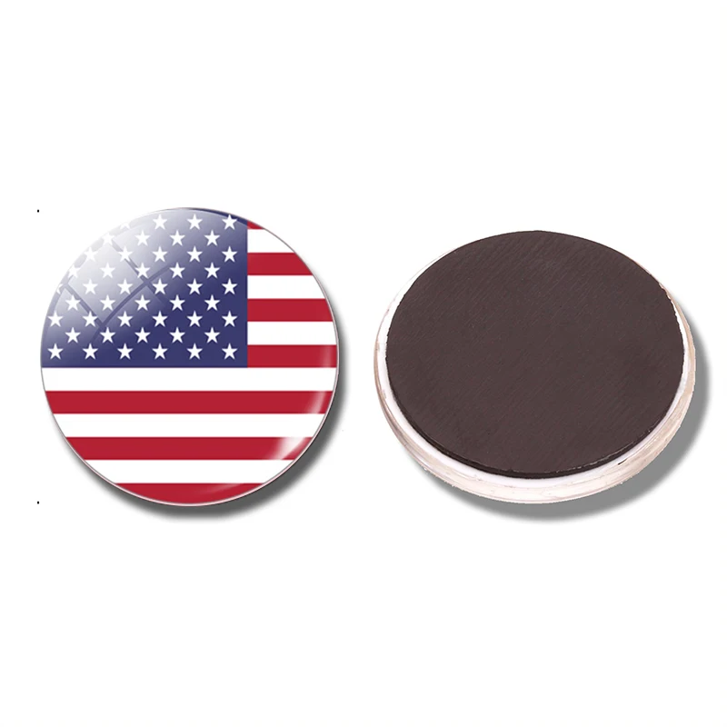 United States of America Flag 30 MM Fridge Magnet America Glass Dome Magnetic Refrigerator Stickers Note Holder Home Decoration