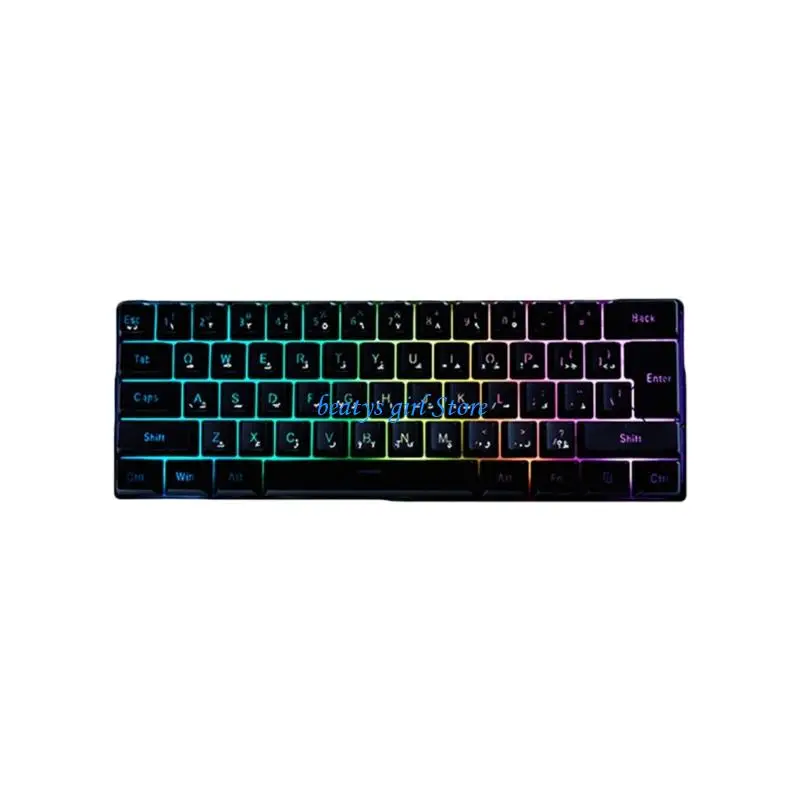 

C7AB Corded Gaming Keyboard for PC Gamers LED Backlit Keycap Mechanical Keyboard