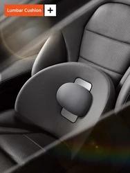 Car Seat Back Support Lumbar Cushion Memory Foam Alleviate Low Back Pain Car Waist Rest Pillow for Travel Office Car Accessories