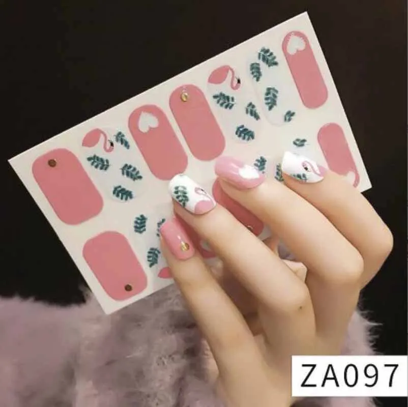 Full Cover Nail Art Stickers Decals Waterproof Bronzing Cat Cartoon Self-adhesive Finished Fake Nail Wraps Beauty Nail Manicures