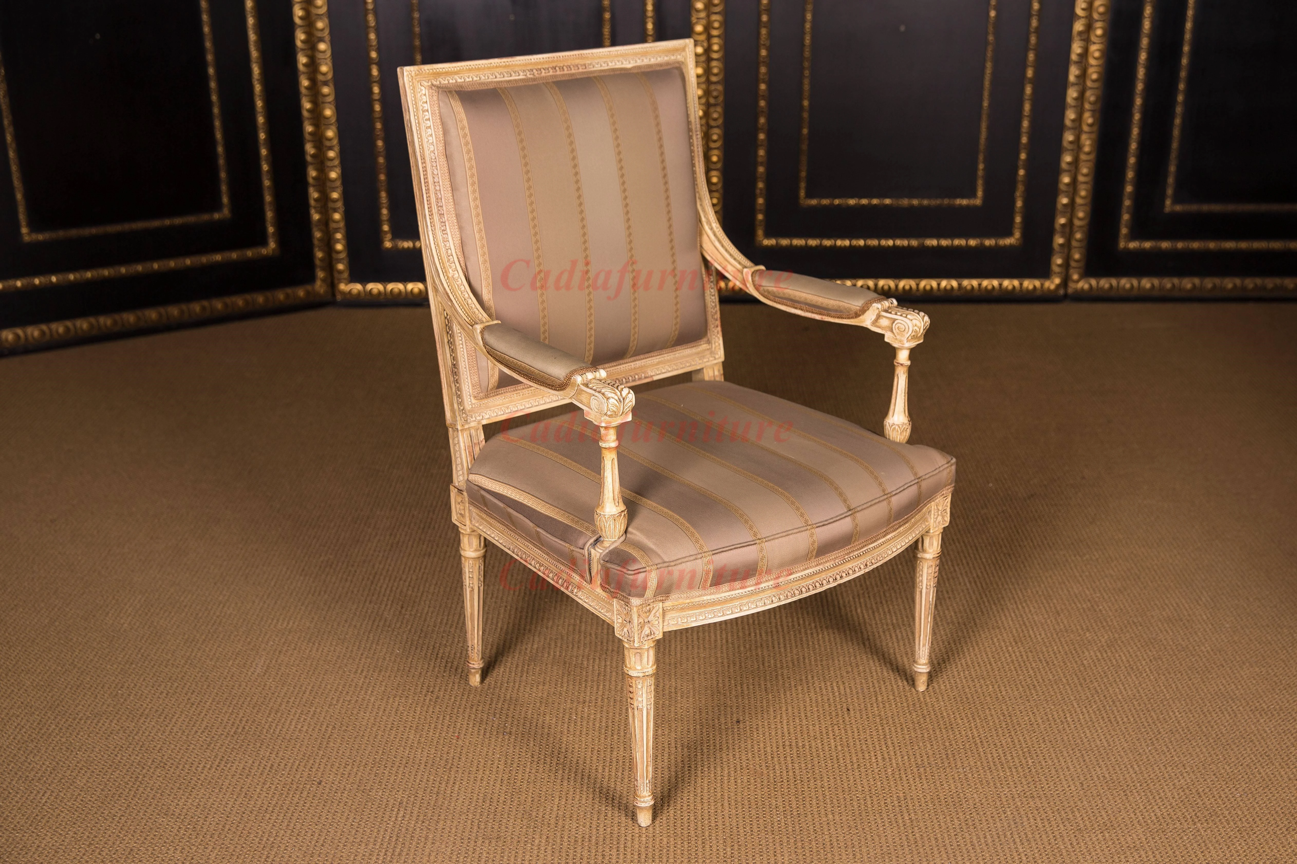 French Simple Design Chair Solid Wood Frame Armchairs Fabric Chair Living Room Leisure Chairs