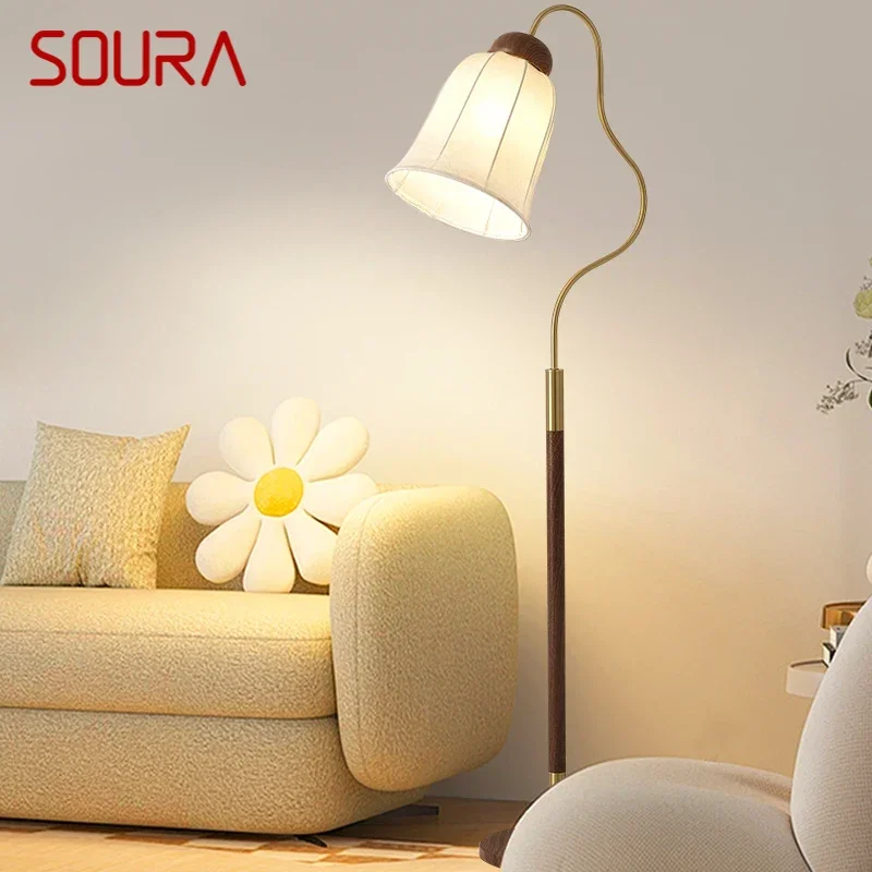 SOURA Contemporary Floor Lamp Luxury Living Room Bedroom Study Villa Hotel LED Retro Creativity Decorative Standing Light