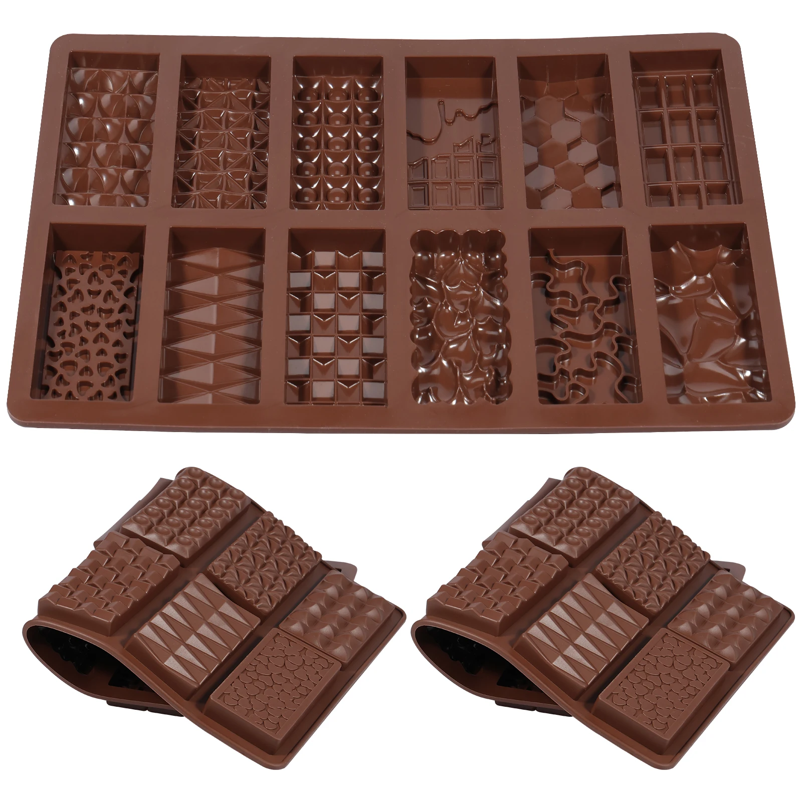 Molde de silicona para hacer barras Choc, bandeja antiadherente para hacer dulces, postres, aperitivos, cubitos de hielo, manualidades