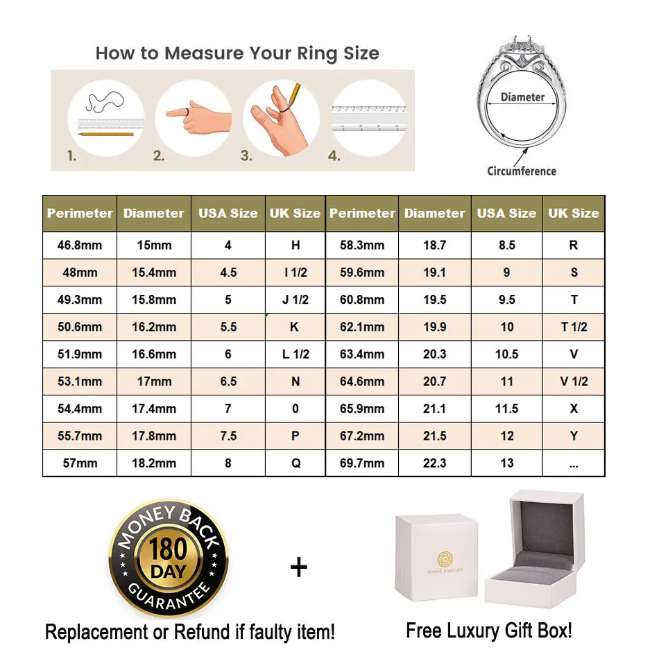 Newshe Original 925 Sterling Silver Jewelry 3 Pcs Wedding Rings Set for Women Halo Brilliant Zircon Luxury Engagement Bridal Rin