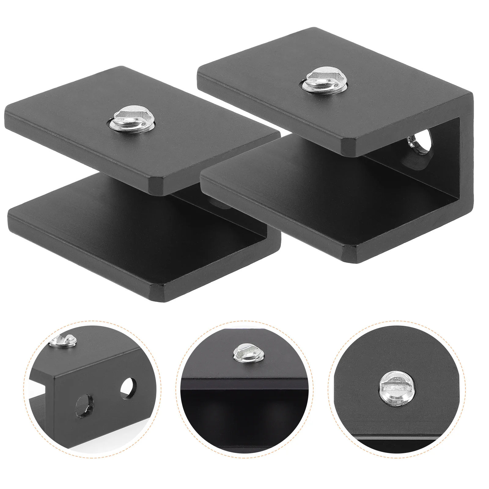 

8Pcs Glass Shelf Clamp Reliable Brackets for Bathroom Kitchen Glass Shelves Floating Shelf Holder Support Mirror Brackets