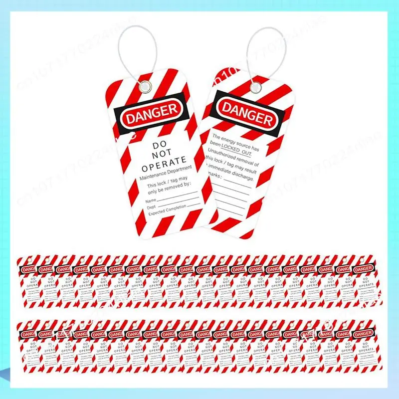A17Z Tear & Water Resistant Loto Tags 3 X 5.75-Inch, 40 Danger Do Not Operate Tags With 40 Zip Ties Kit