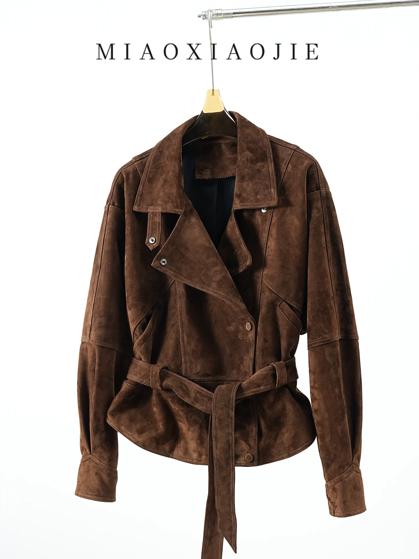 Elegant Vintage Style Women's Loose Fit Real Leather Jacket Spring 2026 Casual Fashion Long Sleeve Short Coat Sheepskin