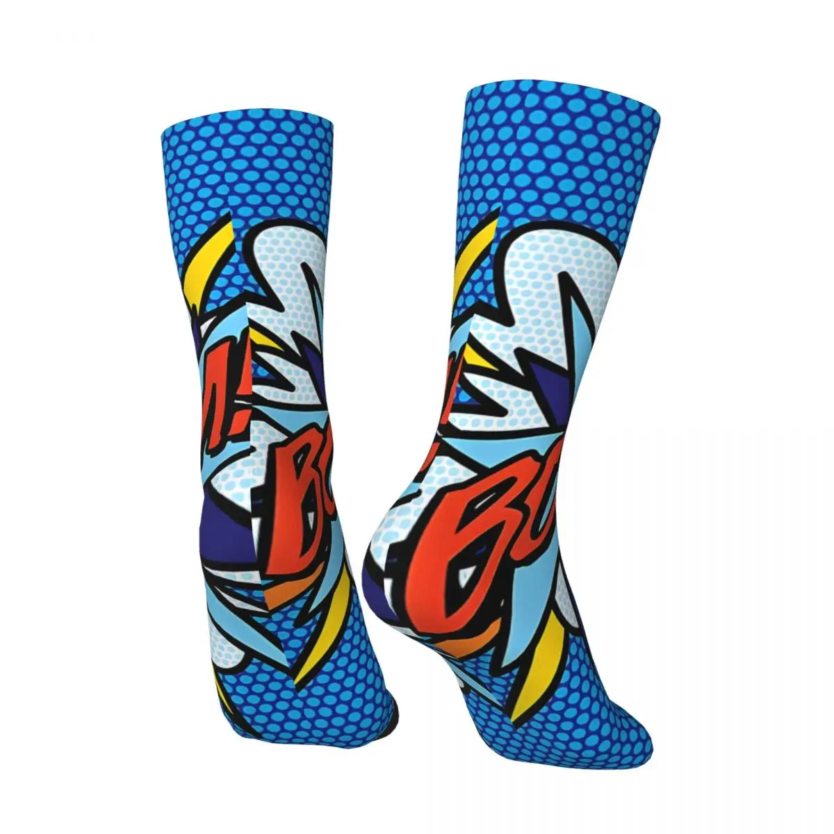 Retro BOOM Comic Book Pop Art Modern Fun Men's compression Socks Unisex Street Style Pattern Printed Novelty Crew Sock