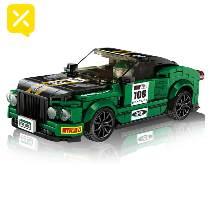 Ensemble de construction de voiture de course à cordes, 362 pièces, avec figurine de conducteur, adapté aux enfants et aux adultes, bloc de construction, jouet cadeau