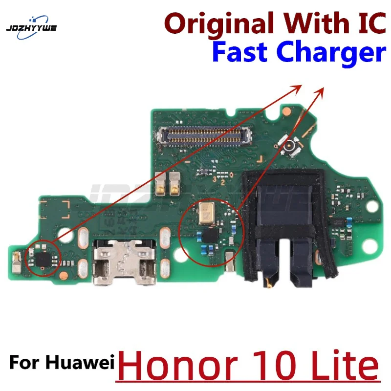 Original Charging Port Connector Board Parts Flex Cable With Microphone Mic For Huawei Honor 9 9i 9X Pro 9A 10 Lite Fast Charger