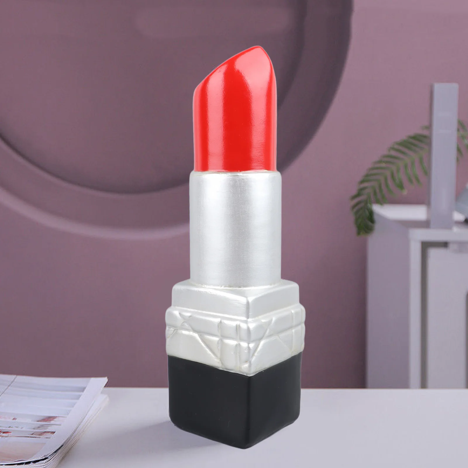 Creative Lipstick Shape Vase Exquisite Realistic Resin Desktop Decorative Vases For Book Shop Coffee Shops Decor