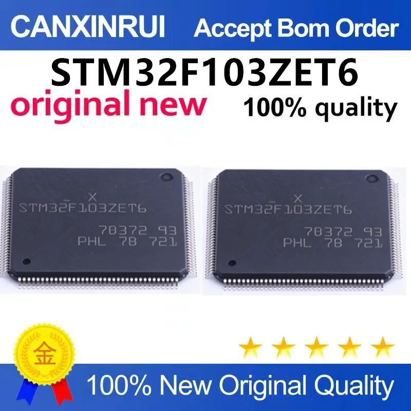 (5-100pieces)Original genuine STM32F103ZET6 LQFP-144 ARM Cortex-M3 32-bit microcontroller MCU