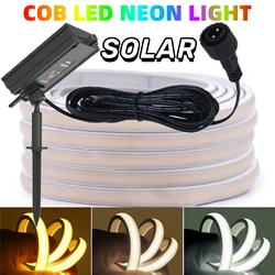 COB Solar Neon Light Strip 24V Elastyczne światła Taśma samoprzylepna LED Diodowy sznur IP67 Ściemnialne podświetlenie Zimny Naturalny Ciepły Biały