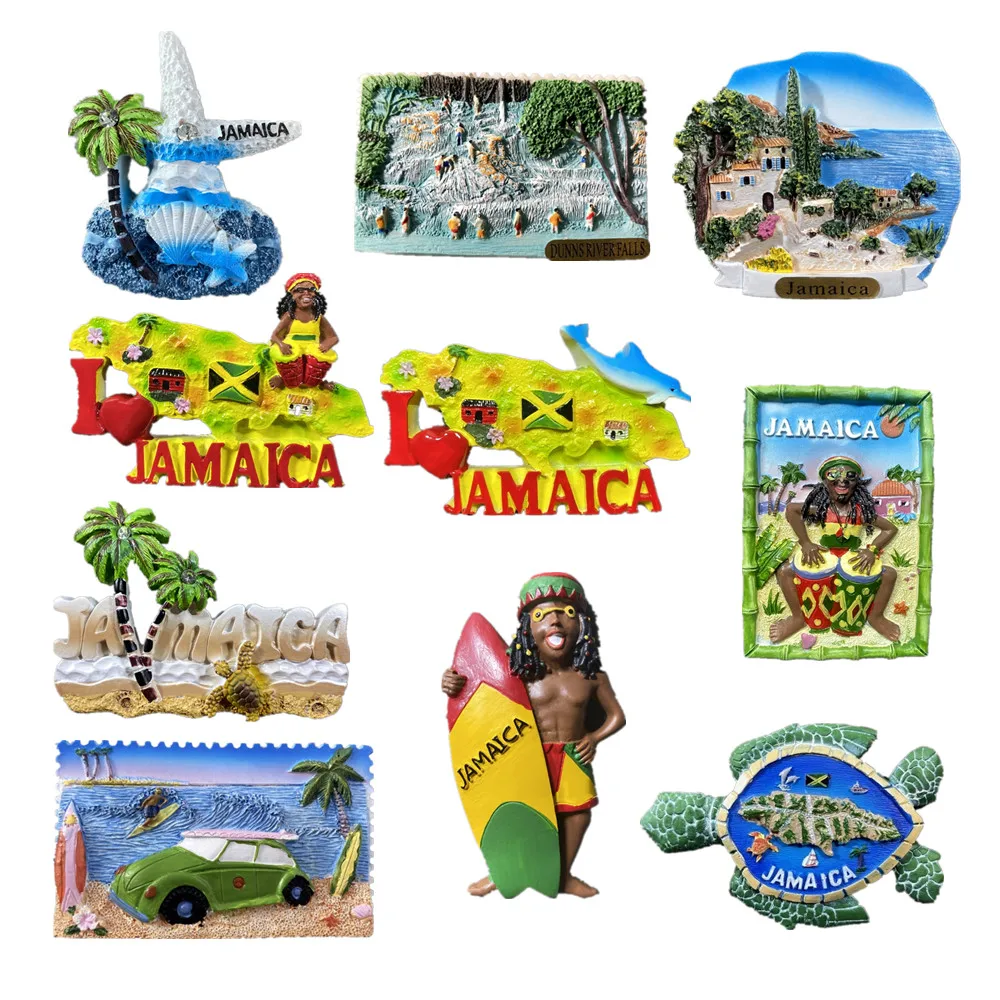 

North America Jamaica 3D Fridge Magnets Tourist Souvenir Decoration Articles Handicraft Magnetic Refrigerator Collection Gifts