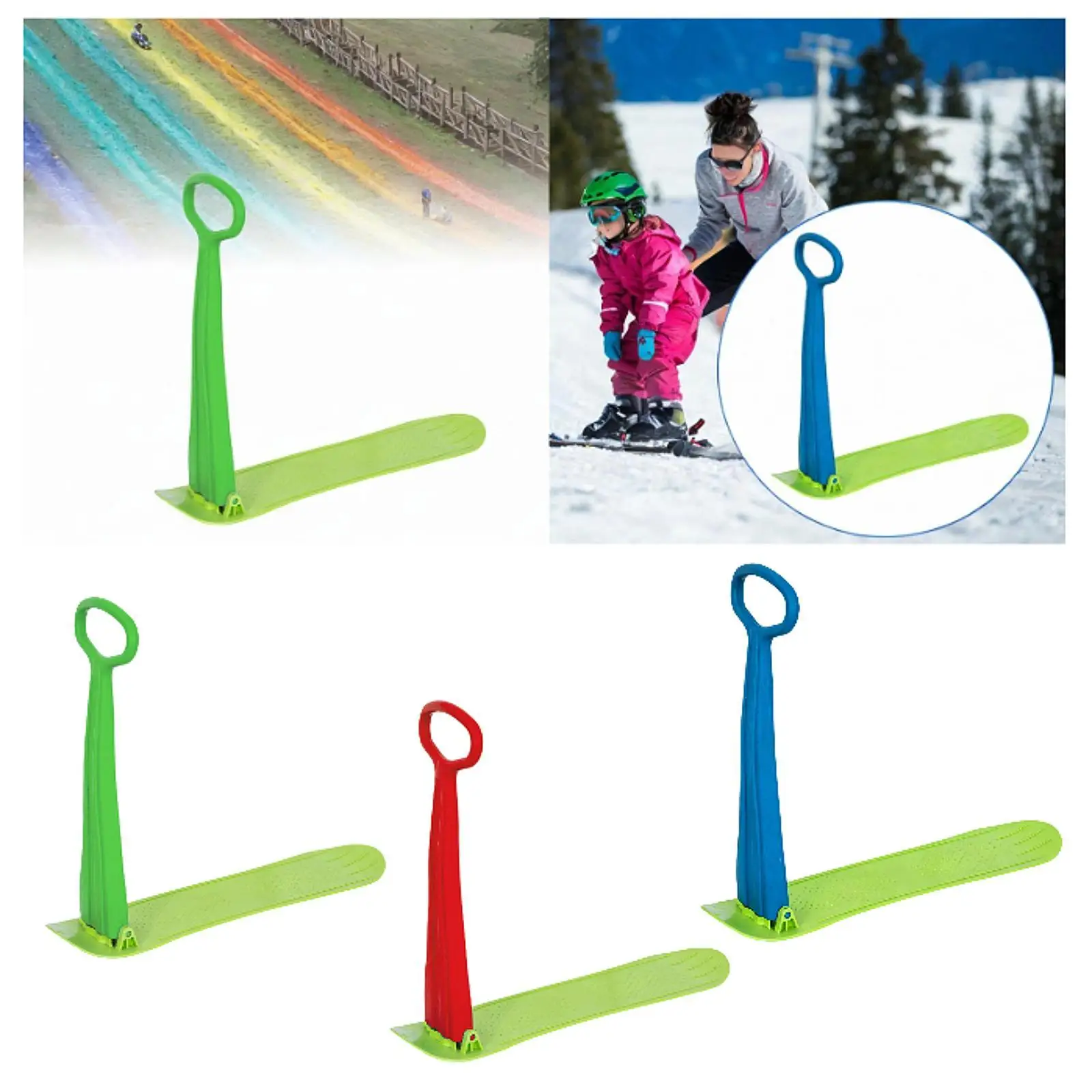 

Snow Sled Ski Skate Portable Winter Toys Foldable Snowboard with Handlebar Snow Skate for Children Boys Girls Gift