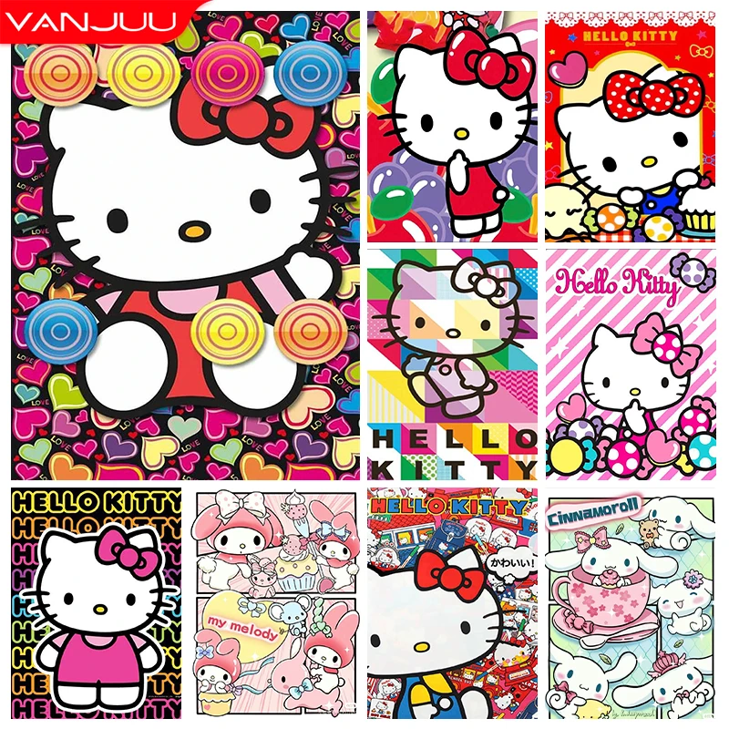 Sanrio 5D DIY Diamond Embroidery Kuromi Hellokitty New Arrivals Diamond Mosaic Cinnamoroll Handmade Art Gift Wall Decor Gift