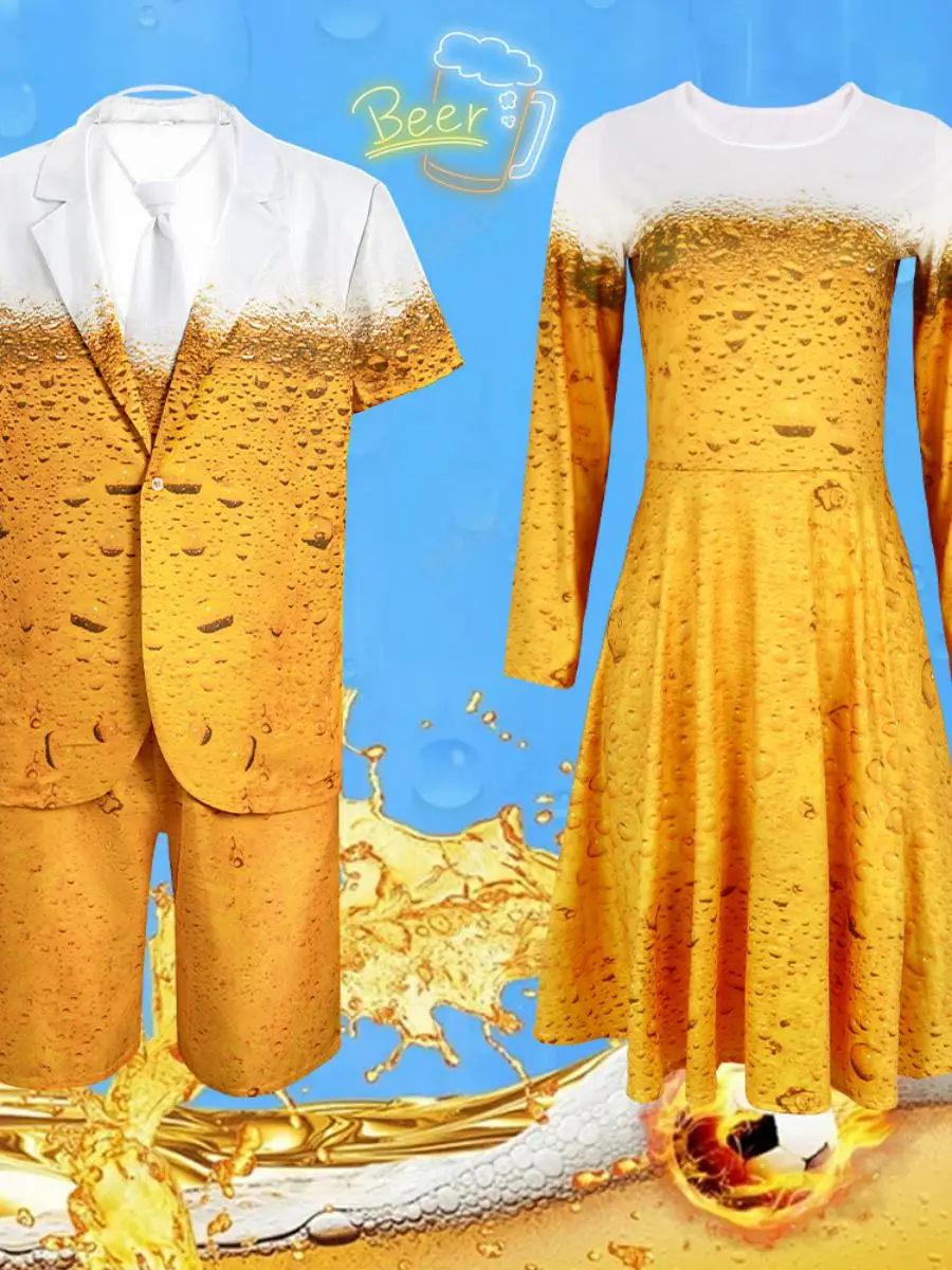 

Новый мужской костюм для выступлений, карнавальный костюм на Хэллоуин, пивной костюм, сценический костюм, летняя коллекция из полиэстера