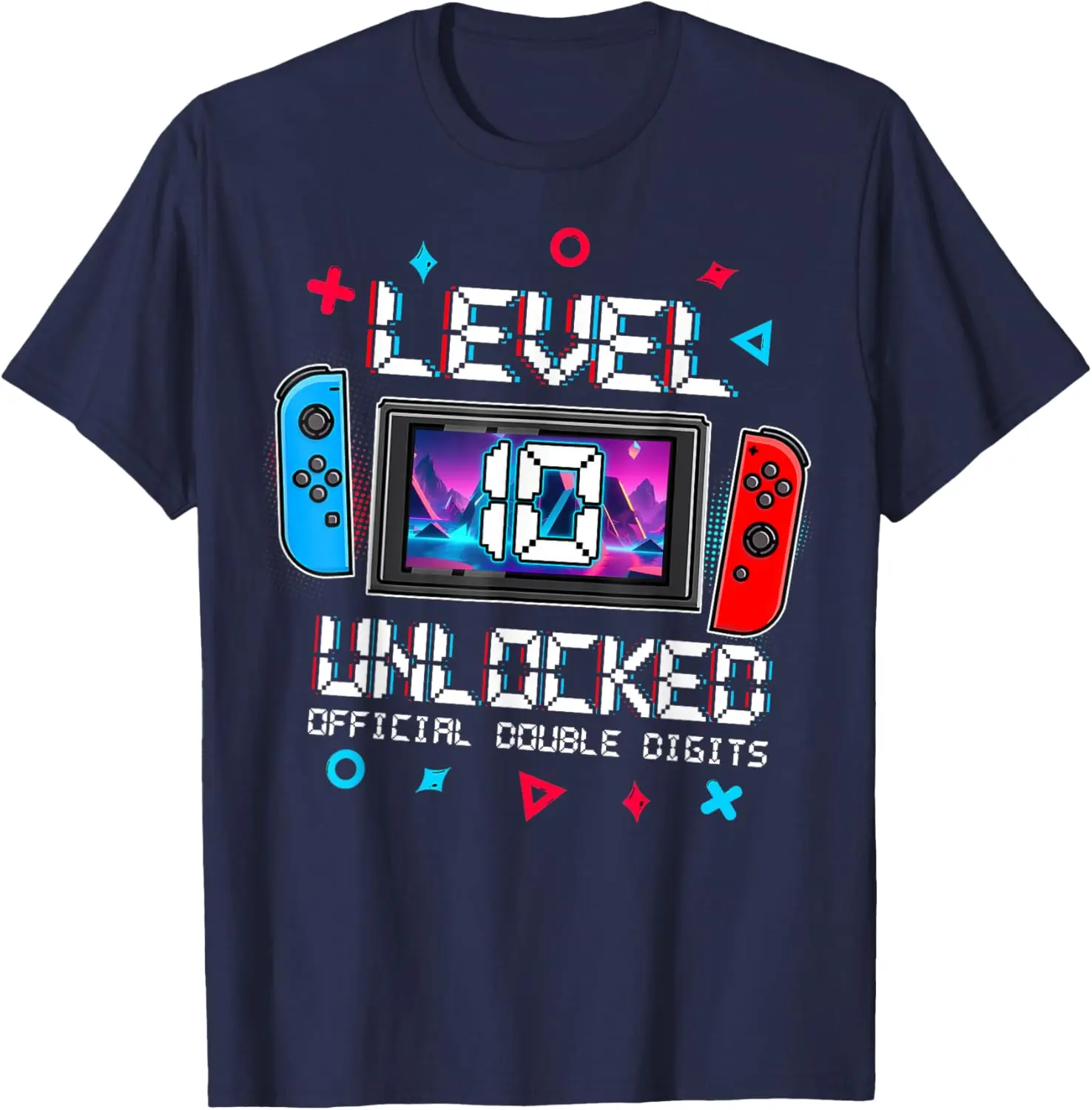 Awesome Level 10 Unlocked Gaming 10th Birthday Video Gamer T-Shirt