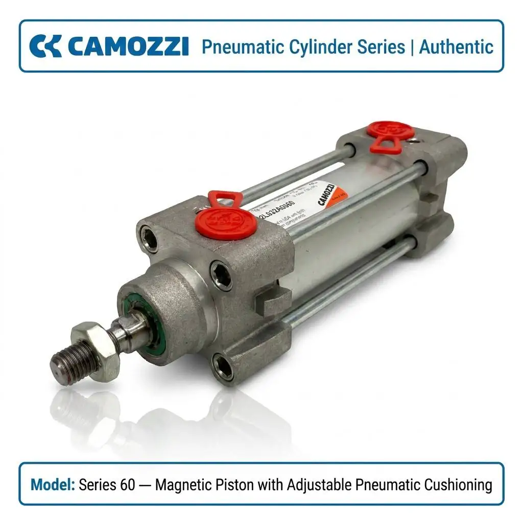 Original New Camozzi 60M2L063A0520 Tie-rod Cylinder ISO 15552 Bore 63mm Stroke 520mm Double Acting Magnetic Air Cylinder
