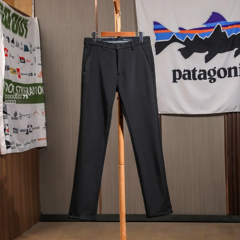 

Мужские осенне-зимние повседневные брюки прямого кроя с утепленной флисовой подкладкой, теплые, не объемные, универсальные, для повседневной носки