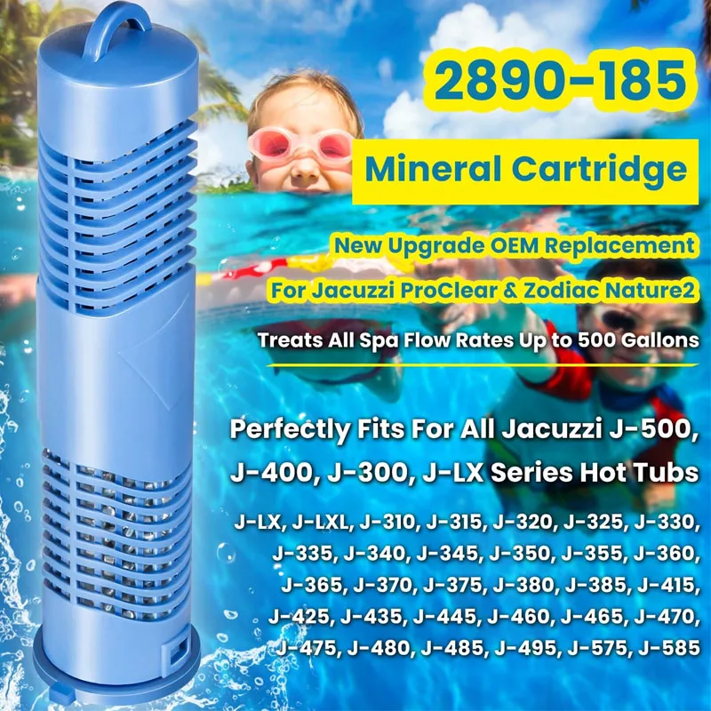 2890-185 Mineral Cartridge for Jacuzzi Spa Hot Tub Maintenance, Replacement for All J500 J400 J300 J-LX Series Filter Cartridge