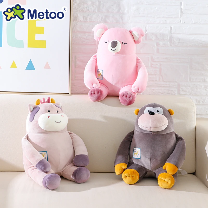 Adoráveis Brinquedos de Pelúcia Metoo: Almofadas de Animais, Bonecos de Vaca, Macaco e Urso, Presentes para Crianças, Brinquedos Macios para Todas as Idades, Boneco Urso Árvore